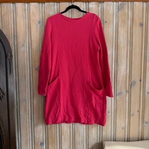 J. Jill  Pink/ Red Knit long. Shirt dress